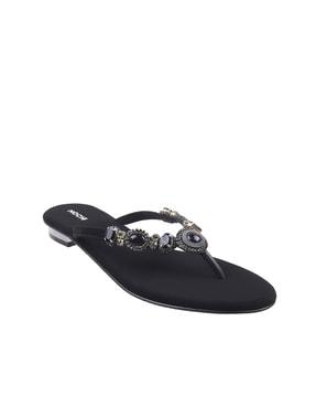 studded thong-strap flat sandals