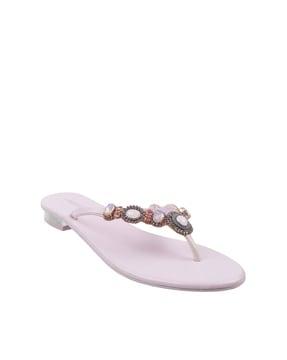 studded thong-strap flat sandals