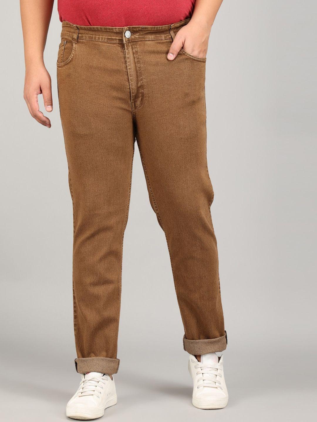 studio nexx men brown relaxed fit stretchable jeans