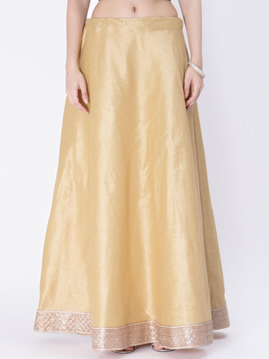 studio rasa embellished detailed flared maxi ethnic skirt
