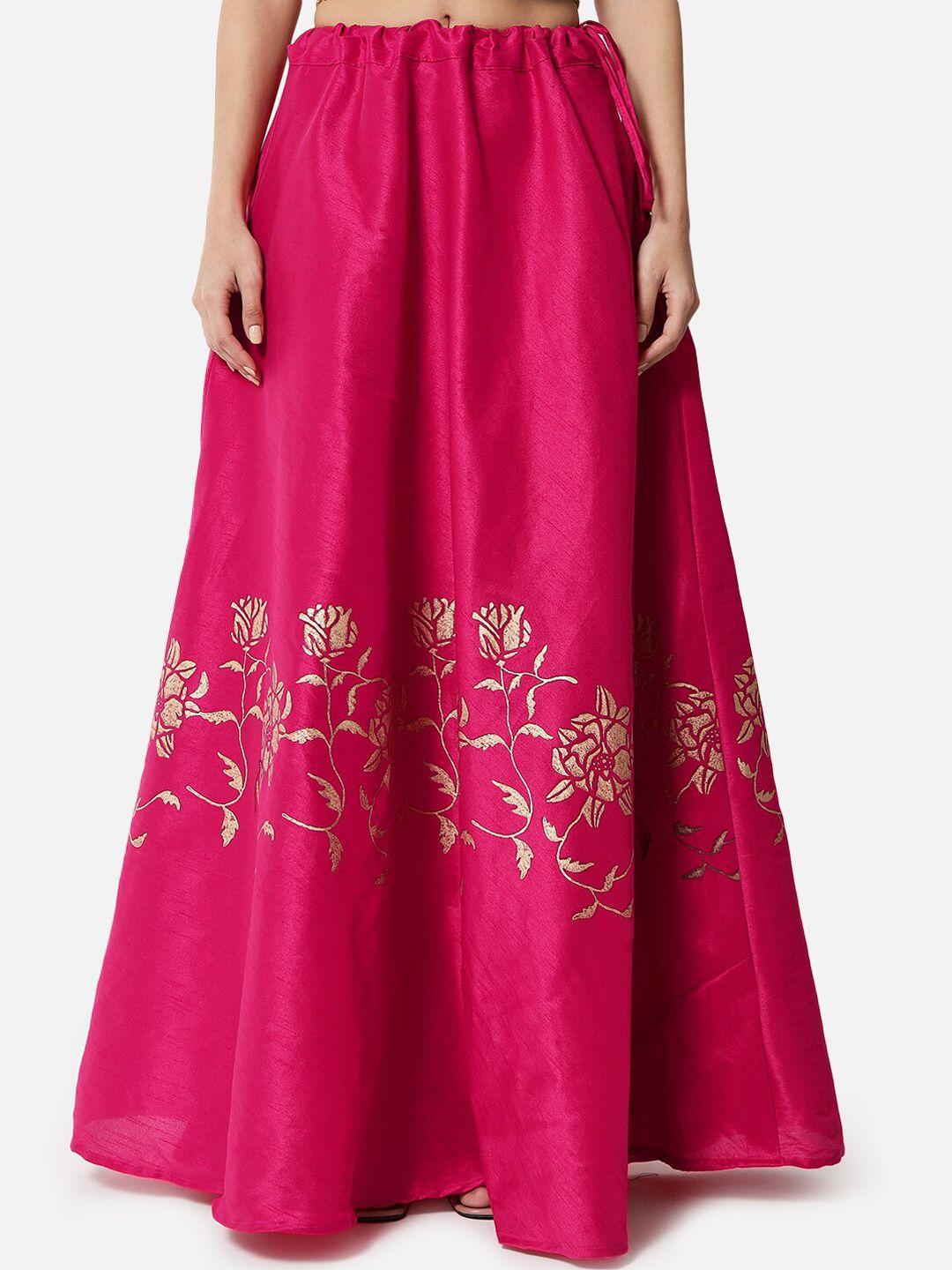 studio rasa floral printed flared maxi ethnic skirt