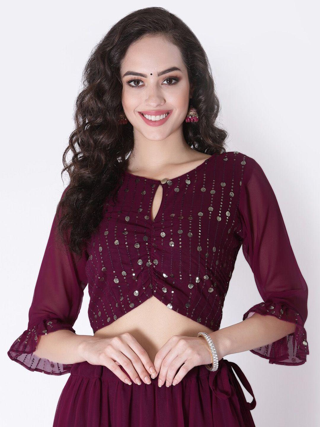 studio rasa sequinned embroidered saree blouse
