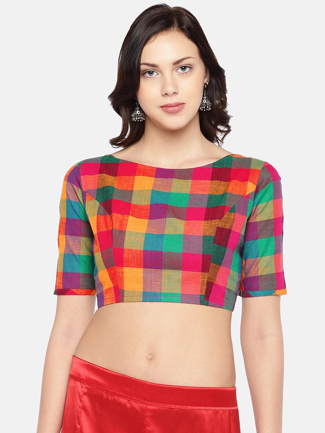 studio shringaar multi-coloured woven design blouse