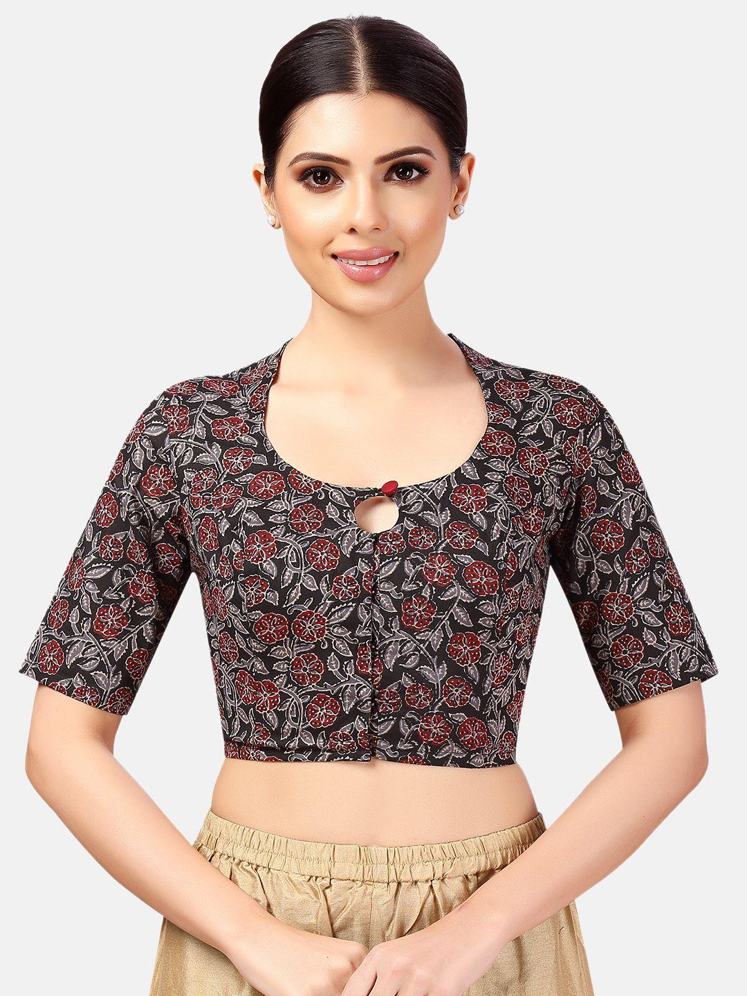 studio shringaar printed pure cotton saree blouse