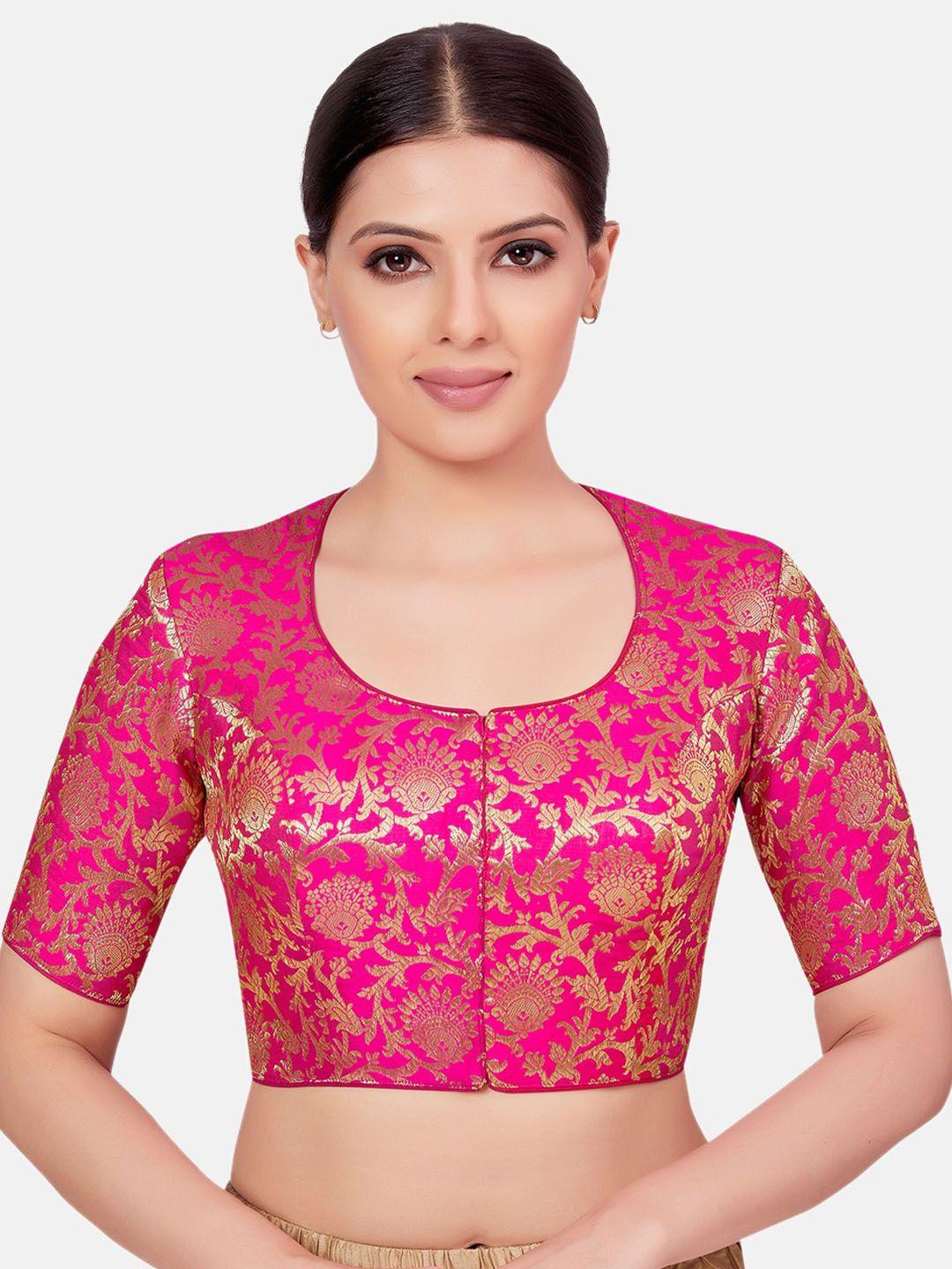 studio shringaar woven design brocade saree blouse