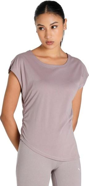 studio foundation tee women solid round neck polyester purple t-shirt