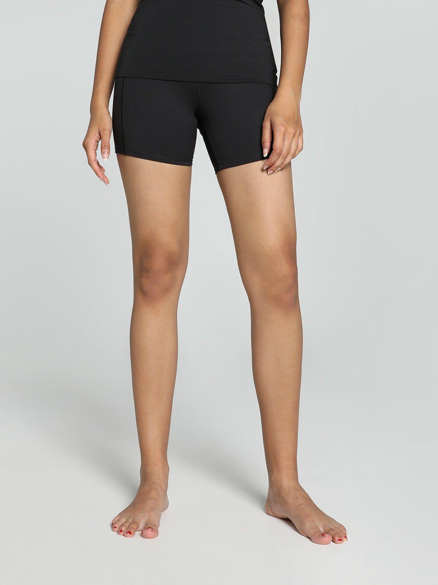 studio foundations biker womens black shorts