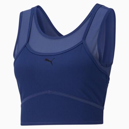 studio layered women's training crop top