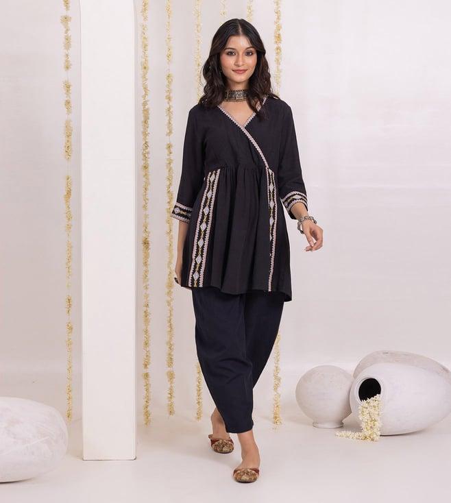 studio misri black nitara kurta with salwar