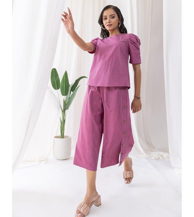 studio misri purple lucy top with pant co-ord set