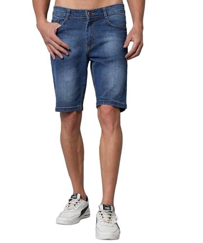 studio nexx men's cotton denim shorts - hike54_medblue_34 blue