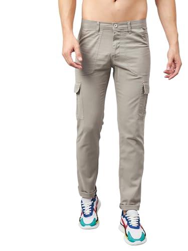 studio nexx men's straight fit ice grey cotton cargo trouser - ct01_icegrey_34