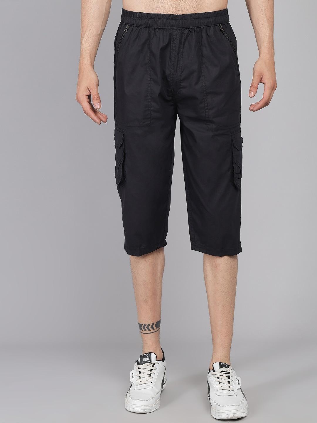 studio nexx men black loose fit cargo shorts