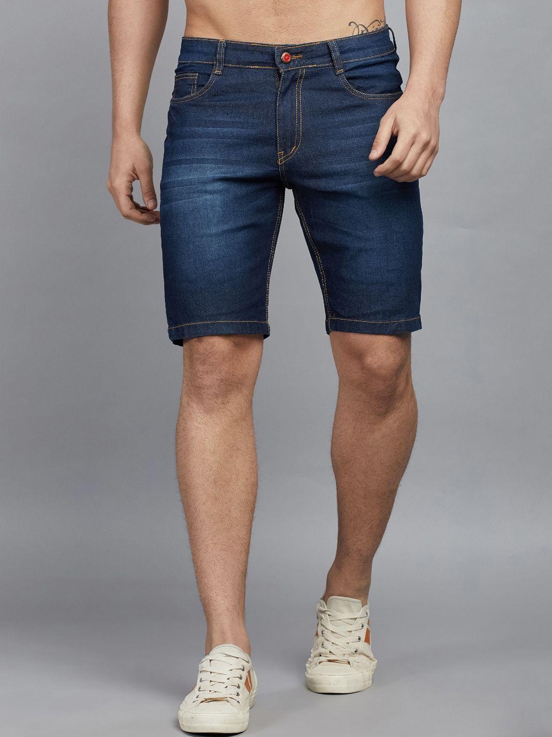 studio nexx men blue washed denim denim shorts technology