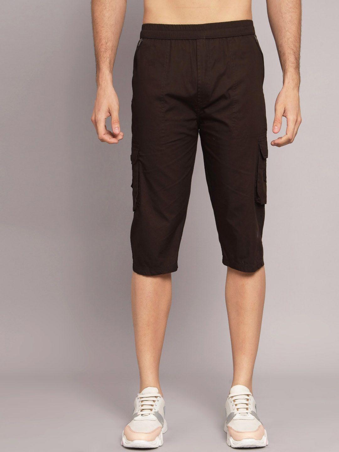 studio nexx men brown loose fit cargo shorts