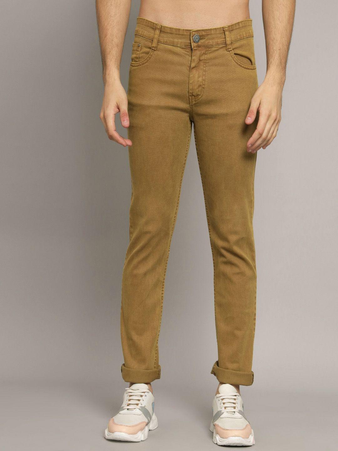 studio nexx men gold-toned relaxed fit stretchable jeans