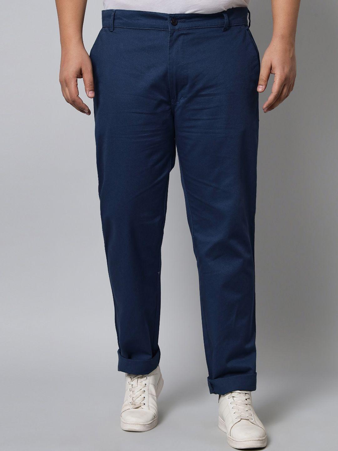 studio nexx men mid-rise relaxed pure cotton chinos trousers