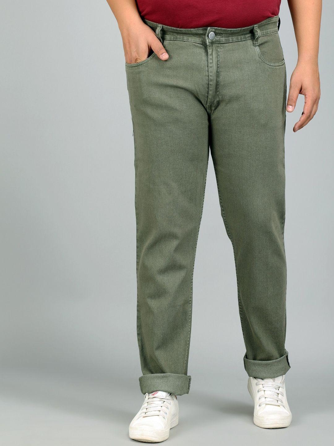 studio nexx men olive green relaxed fit stretchable jeans
