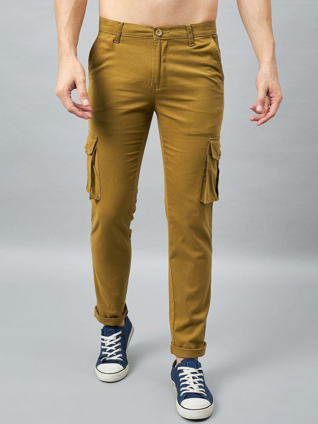 studio nexx men relaxed straight leg mid-rise pure cotton cargos