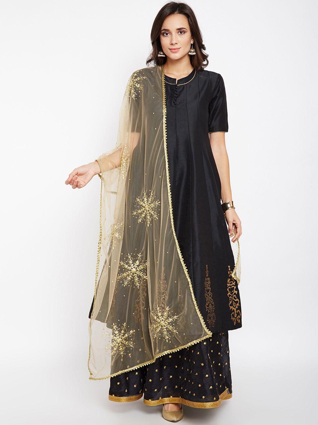 studio rasa beige embroidered dupatta