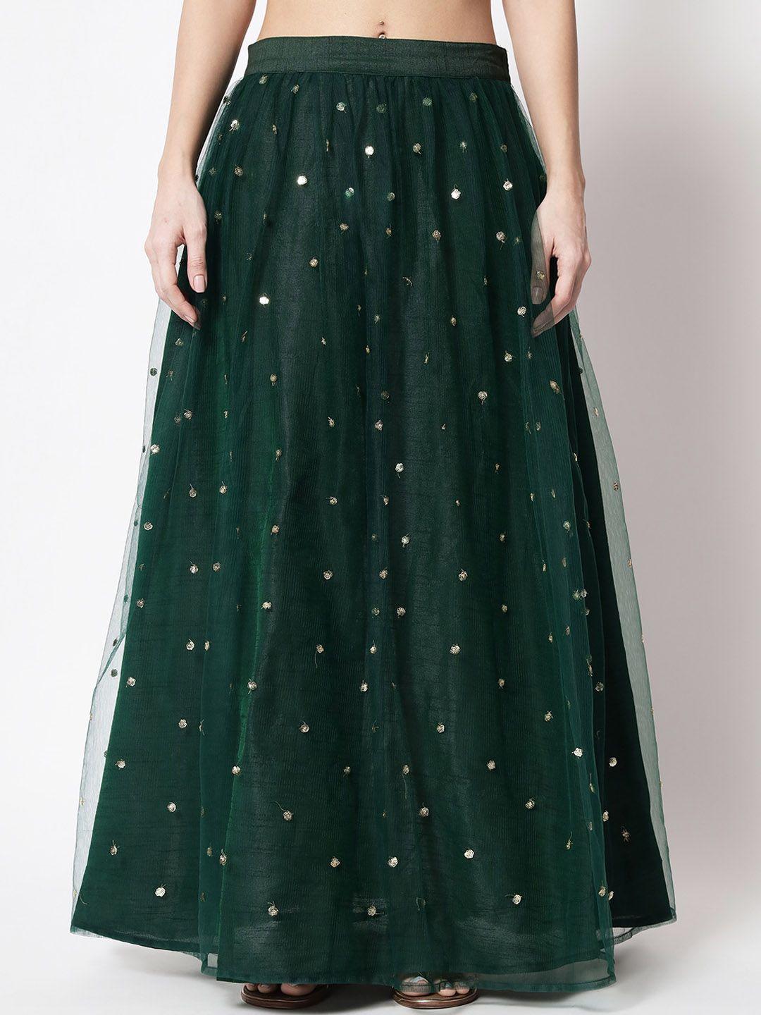 studio rasa embroidered flared skirt