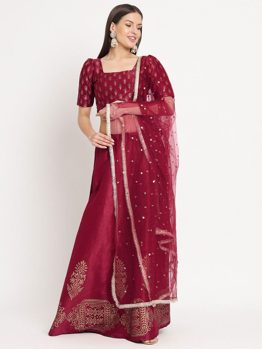 studio rasa ethnic motifs printed ready to wear lehenga & blouse with dupatta
