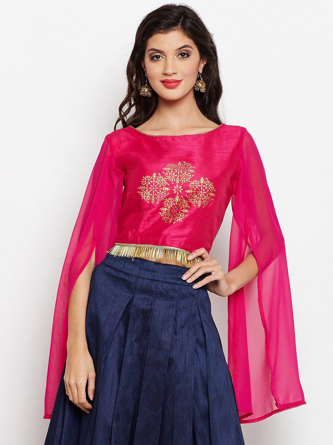 studio rasa ethnic motifs printed saree blouse