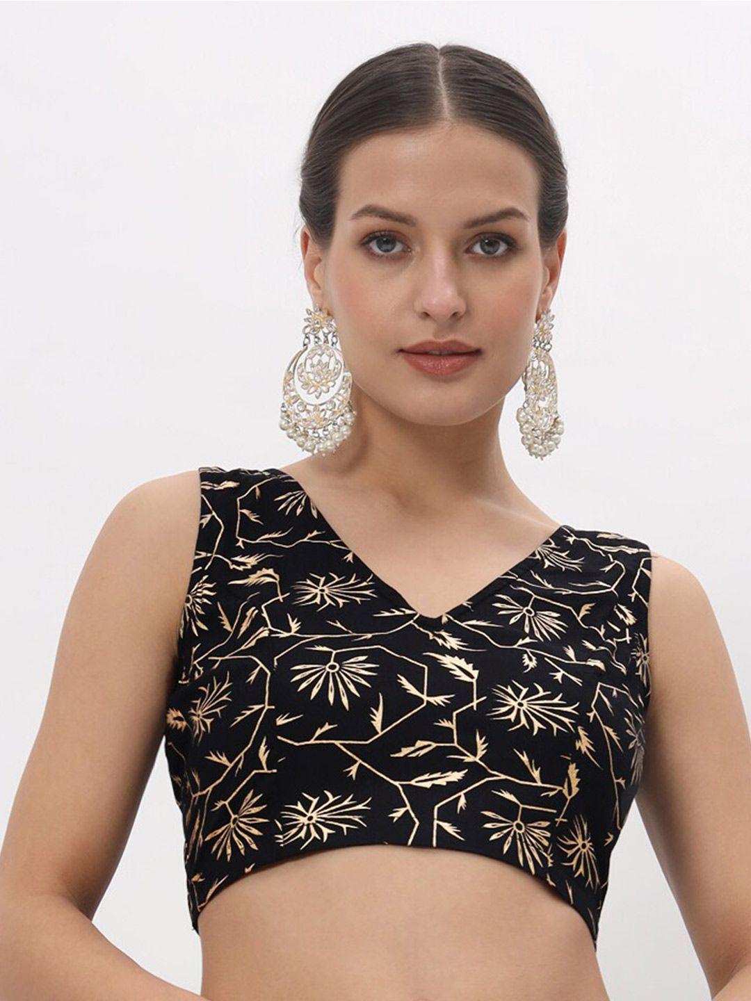 studio rasa printed back hook saree blouse