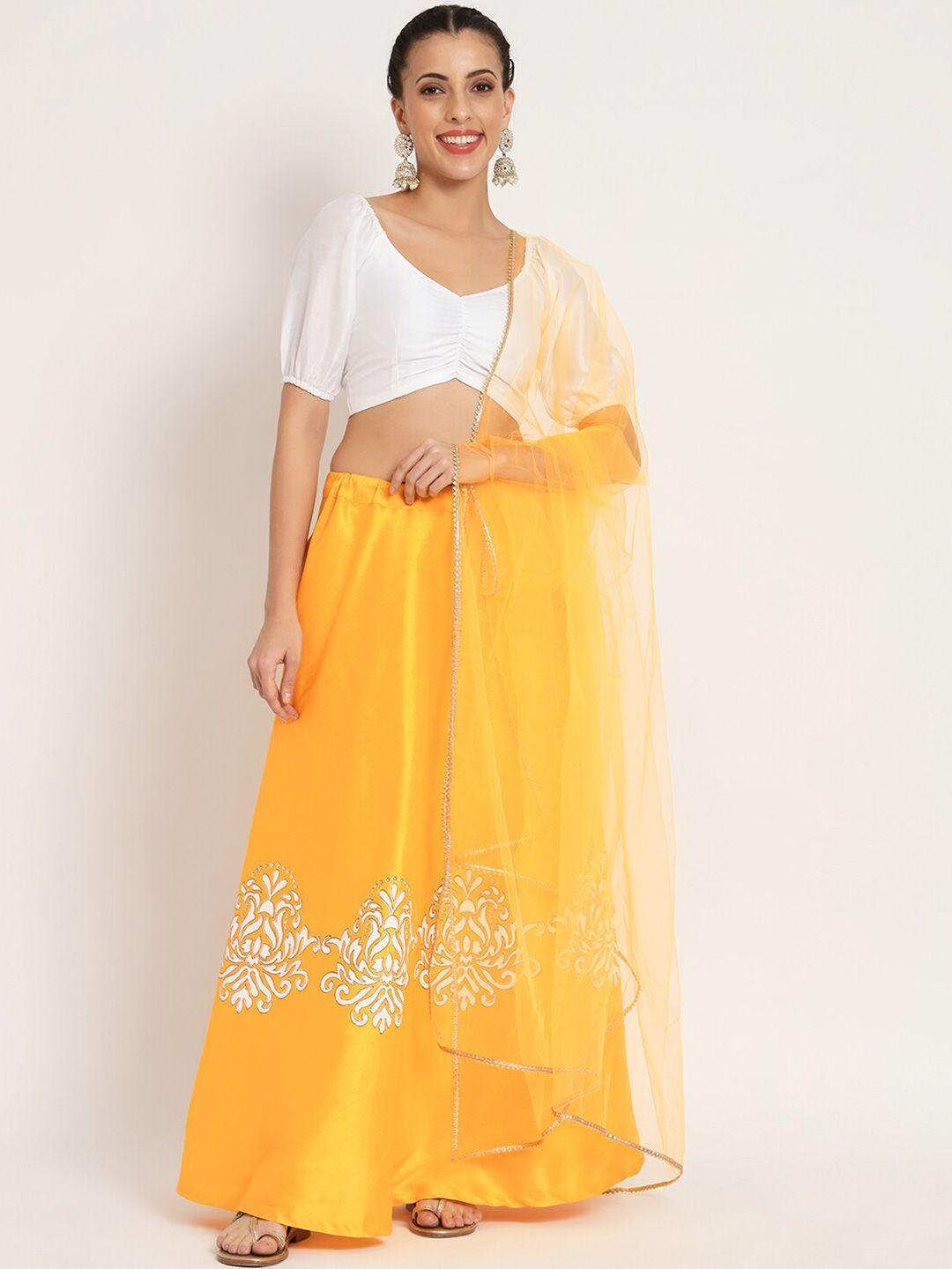 studio rasa printed block print ready to wear lehenga & blouse with dupatta