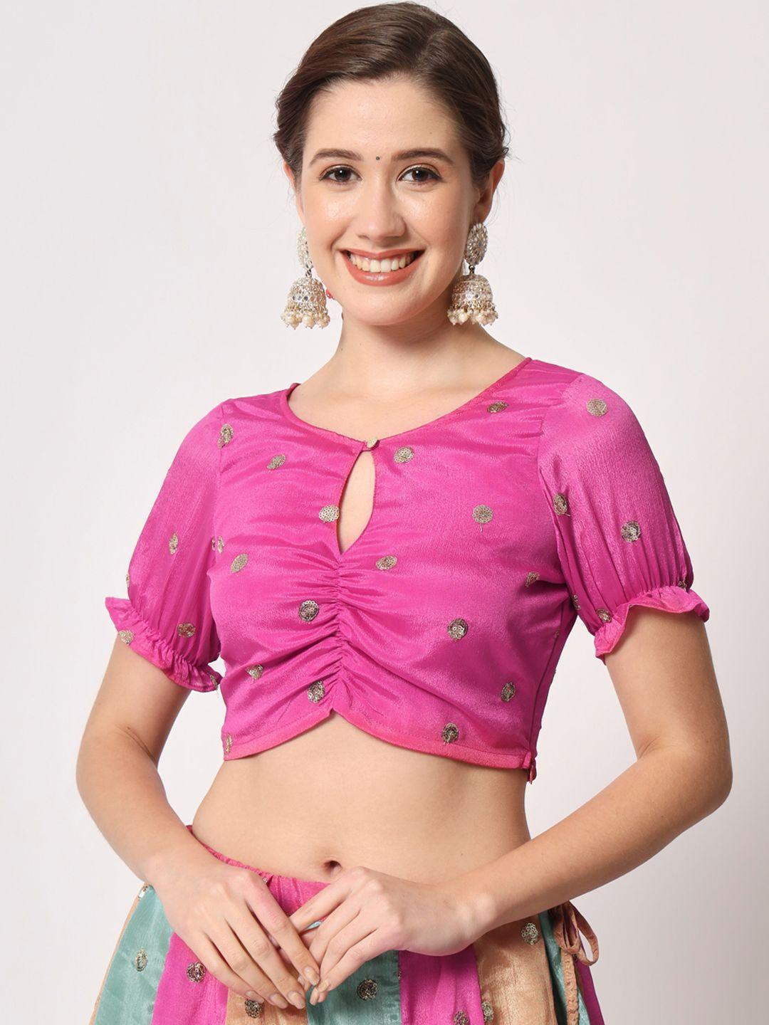 studio rasa sequinned embroidered silk saree blouse