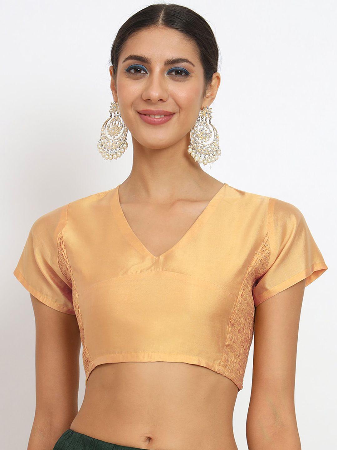 studio rasa v-neck silk saree blouse