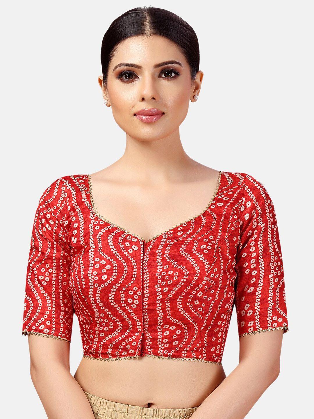 studio shringaar bandhani printed saree blouse