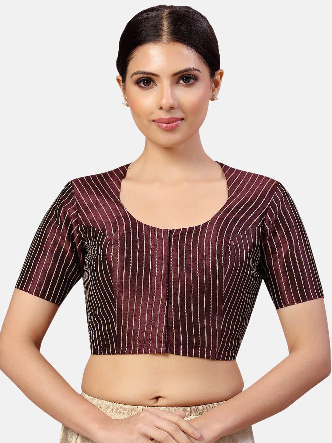 studio shringaar embriodered round neck saree blouse