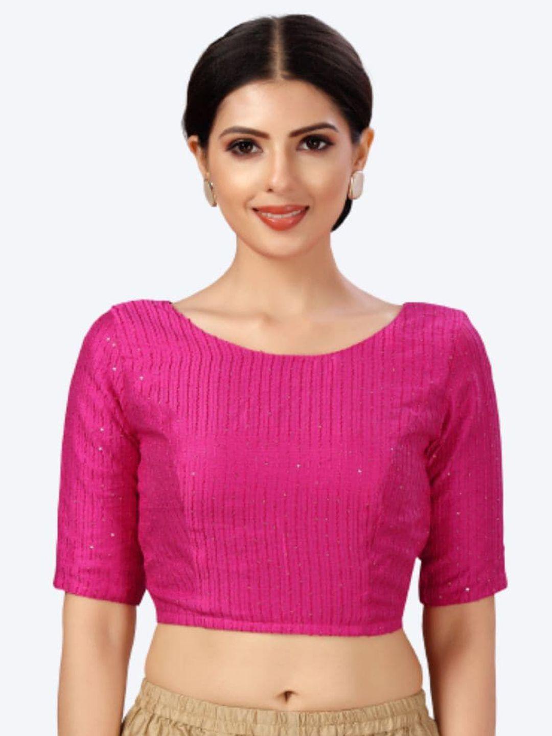 studio shringaar pink embroidered saree blouse