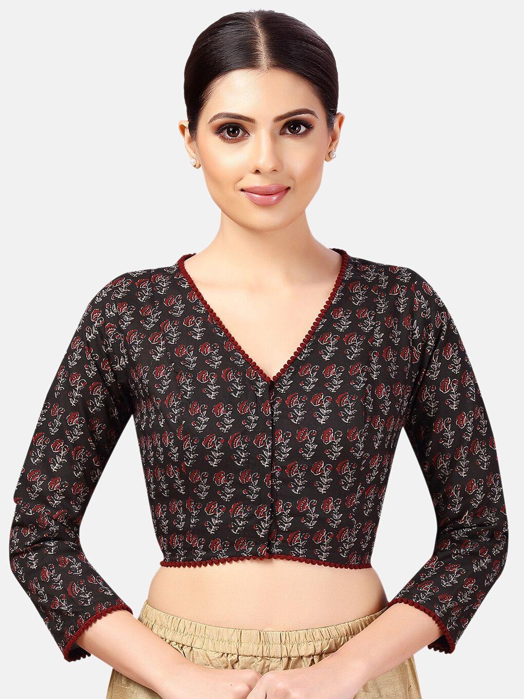 studio shringaar printed pure cotton saree blouse