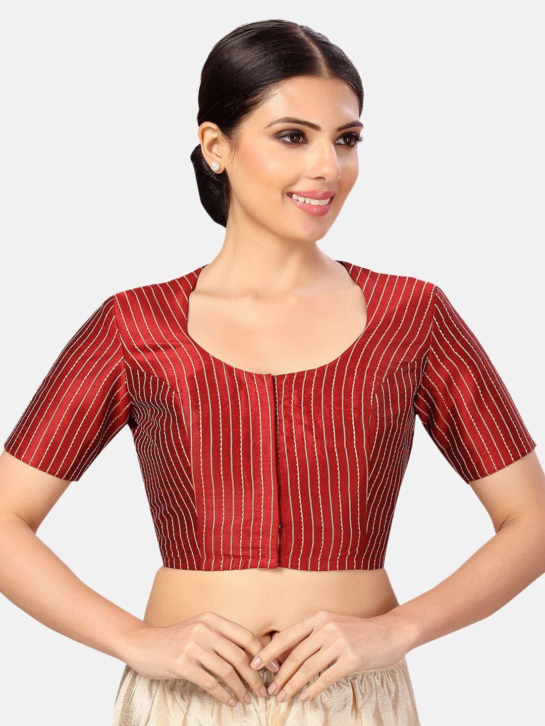 studio shringaar striped silk saree blouse