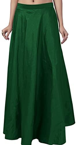 studio shringaar women's maxi readymade tafetta skirt lehenga (free size, green)