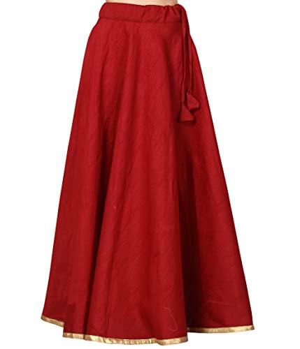 studio shringaar women's maxi skirt (s717_maroon_xl)