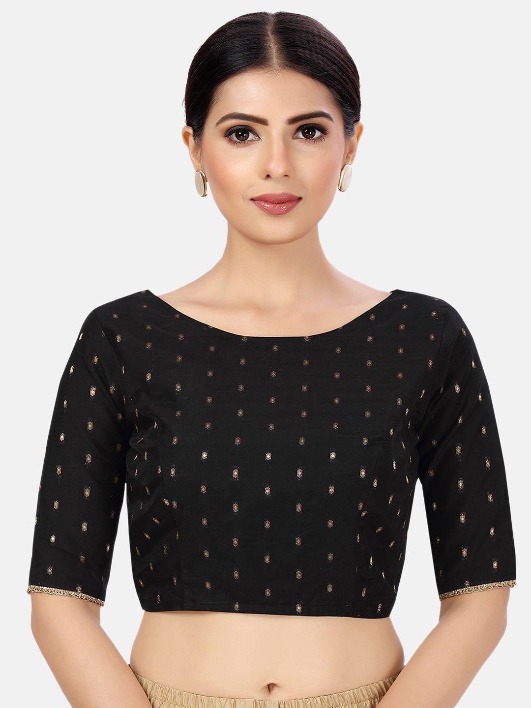 studio shringaar zari boat neck saree blouse
