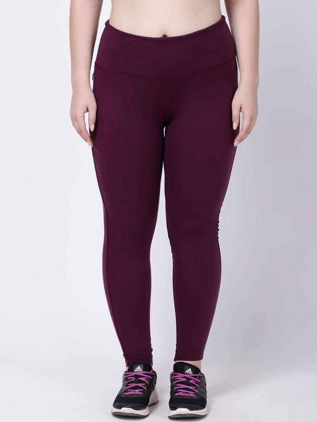 studioactiv plus size women maroon solid tights