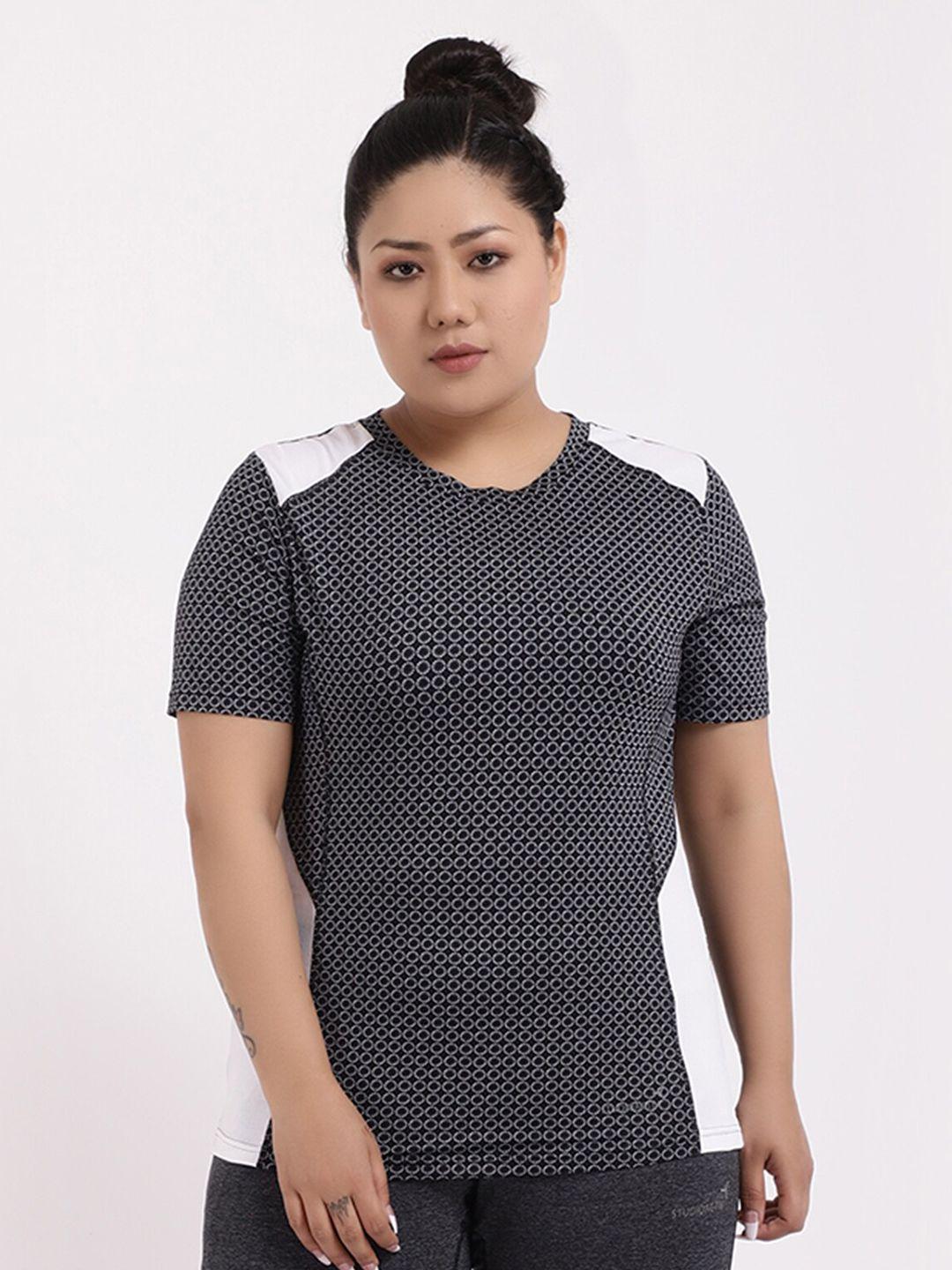 studioactiv women plus size black printed t-shirt