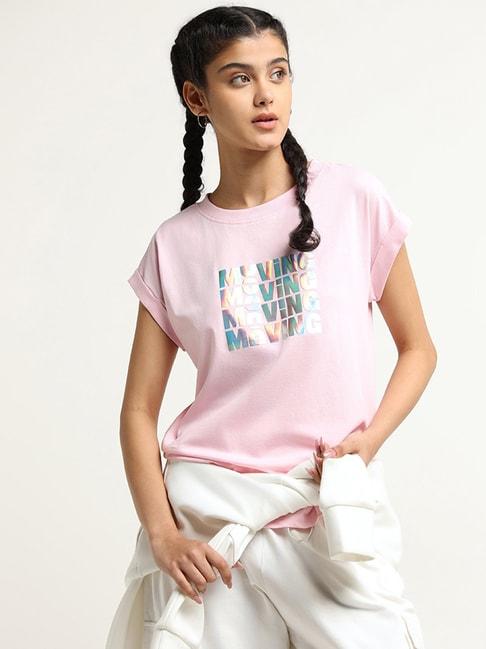studiofit by westside pink holographic t-shirt