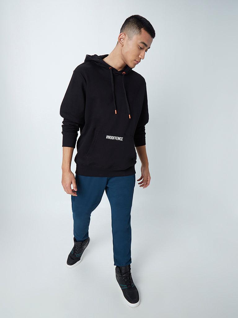 studiofit black relaxed-fit sweatshirt