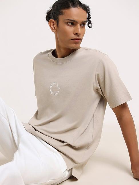 studiofit by westside beige relaxed-fit t-shirt