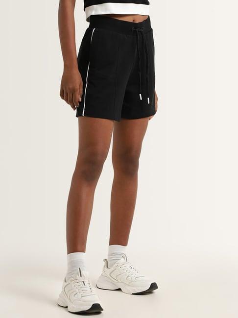 studiofit by westside black mid-rise shorts