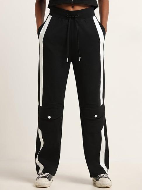 studiofit by westside black mid rise track pants