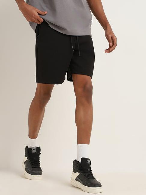 studiofit by westside black relaxed fit bermuda shorts