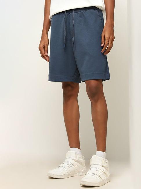 studiofit by westside blue relaxed-fit mid-rise shorts