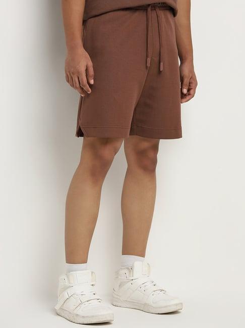 studiofit by westside brown relaxed-fit mid-rise shorts