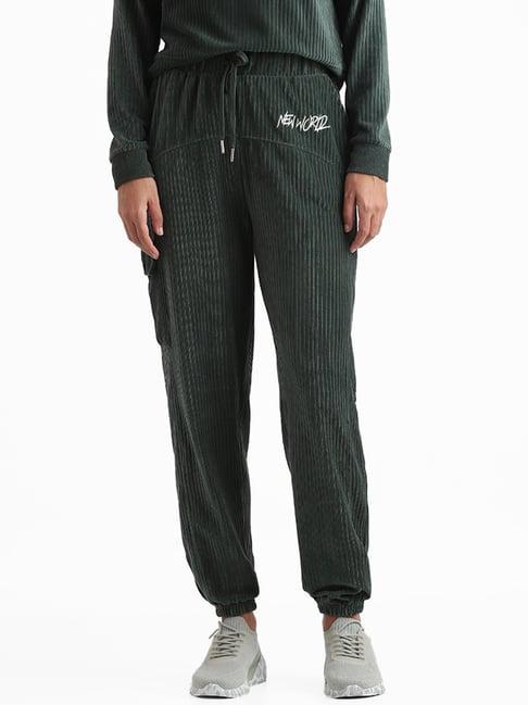 studiofit by westside forest green ribbed nico joggers